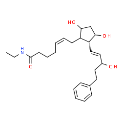 ChemSpider 2D Image | (5Z)-7-{(2R)-3,5-Dihydroxy-2-[(1E)-3-hydroxy-5-phenyl-1-penten-1-yl]cyclopentyl}-N-ethyl-5-heptenamide | C25H37NO4