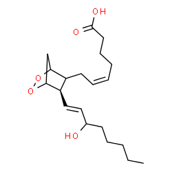 ChemSpider 2D Image | (5Z)-7-{(6R)-6-[(1E)-3-Hydroxy-1-octen-1-yl]-2,3-dioxabicyclo[2.2.1]hept-5-yl}-5-heptenoic acid | C20H32O5