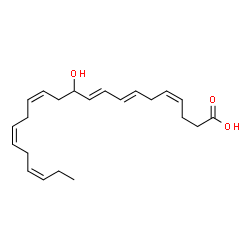 ChemSpider 2D Image | (4Z,7E,9E,13Z,16Z,19Z)-11-Hydroxy-4,7,9,13,16,19-docosahexaenoic acid | C22H32O3