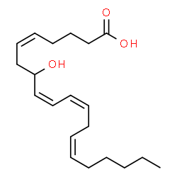 ChemSpider 2D Image | (5Z,9Z,11Z,14Z)-8-Hydroxy-5,9,11,14-icosatetraenoic acid | C20H32O3