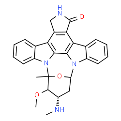 ChemSpider 2D Image | (4S)-3-Methoxy-2-methyl-4-(methylamino)-29-oxa-1,7,17-triazaoctacyclo[12.12.2.1~2,6~.0~7,28~.0~8,13~.0~15,19~.0~20,27~.0~21,26~]nonacosa-8,10,12,14,19,21,23,25,27-nonaen-16-one | C28H26N4O3