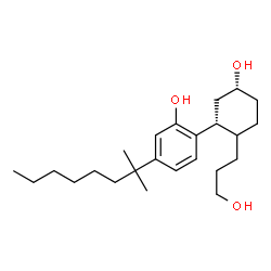 ChemSpider 2D Image | 2-[(1R,5R)-5-Hydroxy-2-(3-hydroxypropyl)cyclohexyl]-5-(2-methyl-2-octanyl)phenol | C24H40O3