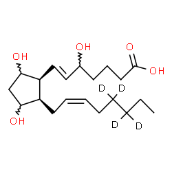 ChemSpider 2D Image | (6E,8beta,14Z)-5,9,11-Trihydroxy(17,17,18,18-~2~H_4_)prosta-6,14-dien-1-oic acid | C20H30D4O5