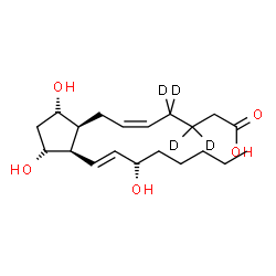 ChemSpider 2D Image | (5Z,8beta,9beta,11beta,13E,15R)-9,11,15-Trihydroxy(3,3,4,4-~2~H_4_)prosta-5,13-dien-1-oic acid | C20H30D4O5