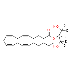 ChemSpider 2D Image | 1,3-Dihydroxy(~2~H_5_)-2-propanyl (5Z,8Z,11Z,14Z)-5,8,11,14-icosatetraenoate | C23H33D5O4
