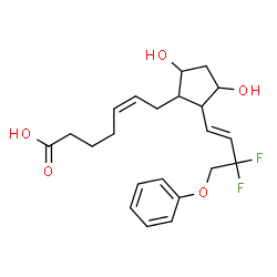 ChemSpider 2D Image | (5Z)-7-{2-[(1E)-3,3-Difluoro-4-phenoxy-1-buten-1-yl]-3,5-dihydroxycyclopentyl}-5-heptenoic acid | C22H28F2O5