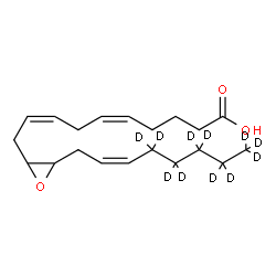 ChemSpider 2D Image | (5Z,8Z)-10-{3-[(2Z)-(4,4,5,5,6,6,7,7,8,8,8-~2~H_11_)-2-Octen-1-yl]-2-oxiranyl}-5,8-decadienoic acid | C20H21D11O3