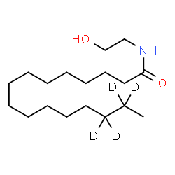ChemSpider 2D Image | N-(2-Hydroxyethyl)(14,14,15,15-~2~H_4_)hexadecanamide | C18H33D4NO2