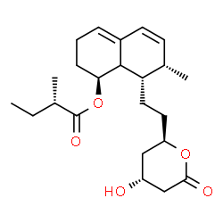 ChemSpider 2D Image | (1S,7S,8S)-8-{2-[(2R,4R)-4-Hydroxy-6-oxotetrahydro-2H-pyran-2-yl]ethyl}-7-methyl-1,2,3,7,8,8a-hexahydro-1-naphthalenyl (2S)-2-methylbutanoate | C23H34O5