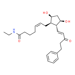 ChemSpider 2D Image | (5Z)-7-((1R,2R,3R,5S)-3,5-dihydroxy-2-((1E)-3-oxo-5-phenyl-1-penten-1-yl)cyclopentyl)-N-ethyl-5-heptenamide | C25H35NO4