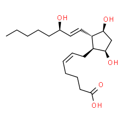 ChemSpider 2D Image | (5Z,8beta,9beta,11beta,12alpha,13E,15R)-9,11,15-Trihydroxyprosta-5,13-dien-1-oic acid | C20H34O5