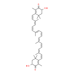 ChemSpider 2D Image | (7cis,7'cis,9cis,9'cis,11cis,11'cis,13cis,15cis)-3,3'-Dihydroxy-beta,beta-carotene-4,4'-dione | C40H52O4