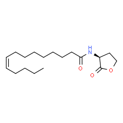 ChemSpider 2D Image | (9Z)-N-[(3S)-2-Oxotetrahydro-3-furanyl]-9-tetradecenamide | C18H31NO3
