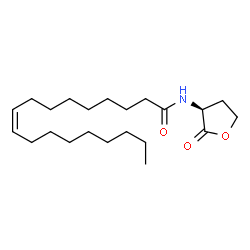 ChemSpider 2D Image | (9Z)-N-[(3S)-2-Oxotetrahydro-3-furanyl]-9-octadecenamide | C22H39NO3