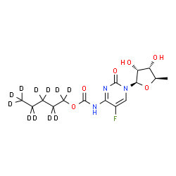 ChemSpider 2D Image | 5'-Deoxy-5-fluoro-N-{[(~2~H_11_)pentyloxy]carbonyl}cytidine | C15H11D11FN3O6