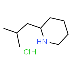 ChemSpider 2D Image | 2-Isobutylpiperidine hydrochloride (1:1) | C9H20ClN