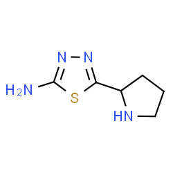 ChemSpider 2D Image | 5-(2-Pyrrolidinyl)-1,3,4-thiadiazol-2-amine | C6H10N4S