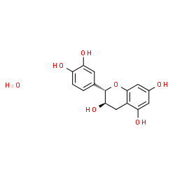 ChemSpider 2D Image | (2S,3R)-2-(3,4-Dihydroxyphenyl)-3,5,7-chromanetriol hydrate (1:1) | C15H16O7