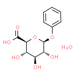 ChemSpider 2D Image | Phenyl beta-D-glucopyranosiduronic acid hydrate (1:1) | C12H16O8