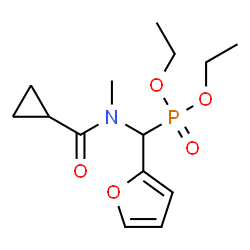 ChemSpider 2D Image | Diethyl {[(cyclopropylcarbonyl)(methyl)amino](2-furyl)methyl}phosphonate | C14H22NO5P