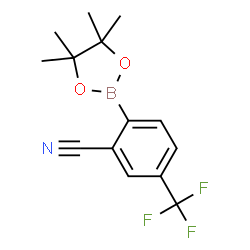 ChemSpider 2D Image | 2-(4,4,5,5-Tetramethyl-1,3,2-dioxaborolan-2-yl)-5-(trifluoromethyl)benzonitrile | C14H15BF3NO2