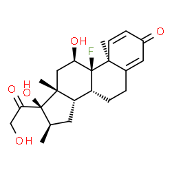 ChemSpider 2D Image | (8alpha,11alpha,13alpha,16alpha)-9-Fluoro-11,17,21-trihydroxy-16-methylpregna-1,4-diene-3,20-dione | C22H29FO5
