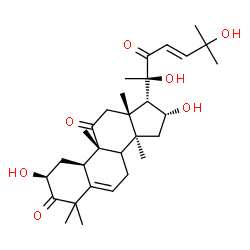 ChemSpider 2D Image | (2S,4R,8xi,9beta,16alpha,17alpha,23E)-2,16,20,25-Tetrahydroxy-9,10,14-trimethyl-4,9-cyclo-9,10-secocholesta-5,23-diene-1,11,22-trione | C30H44O7
