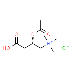 ChemSpider 2D Image | (2S)-2-Acetoxy-3-carboxy-N,N,N-trimethyl-1-propanaminium chloride | C9H18ClNO4