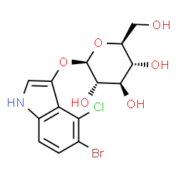 ChemSpider 2D Image | 5-Bromo-4-chloro-1H-indol-3-yl beta-L-glucopyranoside | C14H15BrClNO6