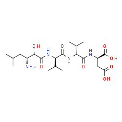ChemSpider 2D Image | N-[(2S,3R)-3-Amino-2-hydroxy-5-methylhexanoyl]-D-valyl-D-valyl-D-aspartic acid | C21H38N4O8