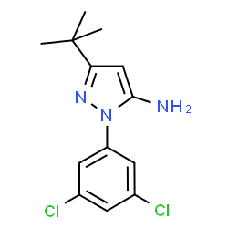 ChemSpider 2D Image | 5-tert-Butyl-2-(3,5-dichloro-phenyl)-2H-pyrazol-3-ylamine | C13H15Cl2N3