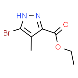 ChemSpider 2D Image | Ethyl-5-brom-4-methyl-1H-pyrazol-3-carboxylat | C7H9BrN2O2