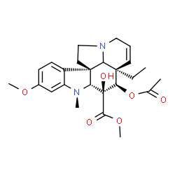 ChemSpider 2D Image | Methyl (2beta,3alpha,4beta,5alpha,12beta,19xi)-4-acetoxy-3-hydroxy-16-methoxy-1-methyl-6,7-didehydroaspidospermidine-3-carboxylate | C25H32N2O6