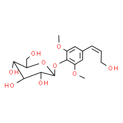 ChemSpider 2D Image | 4-[(1Z)-3-Hydroxy-1-propen-1-yl]-2,6-dimethoxyphenyl hexopyranoside | C17H24O9