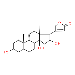 ChemSpider 2D Image | (8xi,13xi,14xi,17xi)-3,14,16-Trihydroxycard-20(22)-enolide | C23H34O5