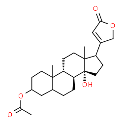 ChemSpider 2D Image | (10xi,13xi,14alpha,17xi)-3-Acetoxy-14-hydroxycard-20(22)-enolide | C25H36O5