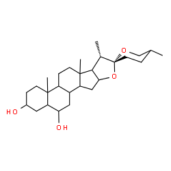 ChemSpider 2D Image | (8xi,9xi,10xi,13xi,14xi,16xi,17xi)-Spirostan-3,6-diol | C27H44O4
