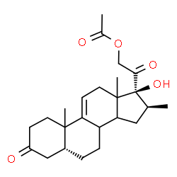ChemSpider 2D Image | (5beta,8xi,10xi,13xi,14xi,16beta,17alpha)-17-Hydroxy-16-methyl-3,20-dioxopregn-9(11)-en-21-yl acetate | C24H34O5