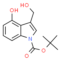 ChemSpider 2D Image | tert-Butyl 4-hydroxy-3-(hydroxymethyl)-1H-indole-1-carboxylate | C14H17NO4