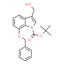ChemSpider 2D Image | tert-Butyl 7-(benzyloxy)-3-(hydroxymethyl)-1H-indole-1-carboxylate | C21H23NO4
