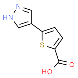 ChemSpider 2D Image | 5-(1H-Pyrazol-4-yl)-2-thiophenecarboxylic acid | C8H6N2O2S