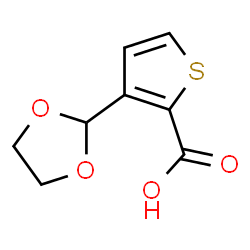 ChemSpider 2D Image | 3-(1,3-Dioxolan-2-yl)-2-thiophenecarboxylic acid | C8H8O4S