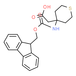 ChemSpider 2D Image | (4-{[(9H-Fluoren-9-ylmethoxy)carbonyl]amino}tetrahydro-2H-thiopyran-4-yl)acetic acid | C22H23NO4S