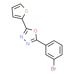 ChemSpider 2D Image | 2-(3-Bromophenyl)-5-(2-thienyl)-1,3,4-oxadiazole | C12H7BrN2OS