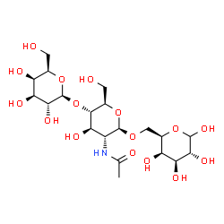ChemSpider 2D Image | beta-D-Gal-(1->4)-beta-D-GlcNAc-(1->6)-D-Gal | C20H35NO16