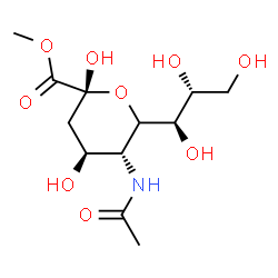ChemSpider 2D Image | Methyl 5-acetamido-3,5-dideoxy-6-[(1R,2R)-1,2,3-trihydroxypropyl]-beta-L-threo-hex-2-ulopyranosonate | C12H21NO9
