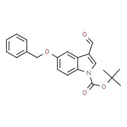 ChemSpider 2D Image | tert-Butyl 5-(benzyloxy)-3-formyl-1H-indole-1-carboxylate | C21H21NO4