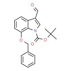 ChemSpider 2D Image | tert-Butyl 7-(benzyloxy)-3-formyl-1H-indole-1-carboxylate | C21H21NO4
