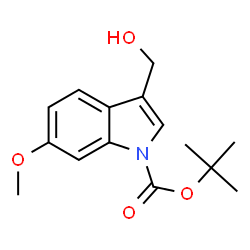 ChemSpider 2D Image | tert-Butyl 3-(hydroxymethyl)-6-methoxy-1H-indole-1-carboxylate | C15H19NO4