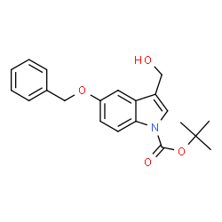 ChemSpider 2D Image | tert-Butyl 5-(benzyloxy)-3-(hydroxymethyl)-1H-indole-1-carboxylate | C21H23NO4